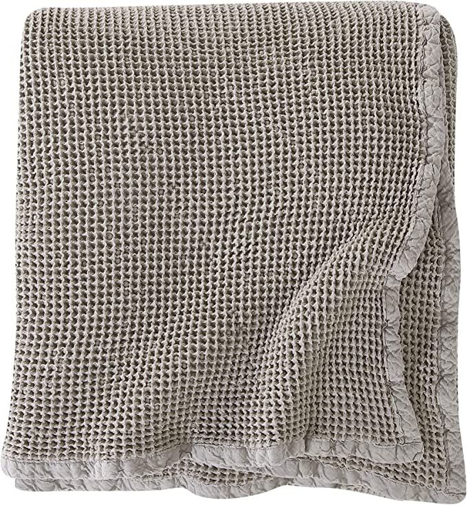 Amazon.com: Brielle Home Darren 100% Cotton Waffle Weave Thermal Blanket, Taupe/Beige, King/Cal K... | Amazon (US)