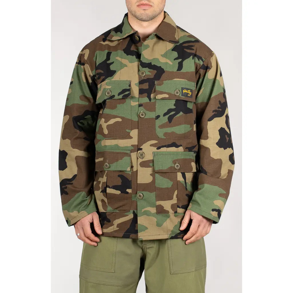 STAN RAY Camo Button-Up Cotton Ripstop Work Jacket in Woodland Camo Ripstop at Nordstrom, Size Sm... | Nordstrom