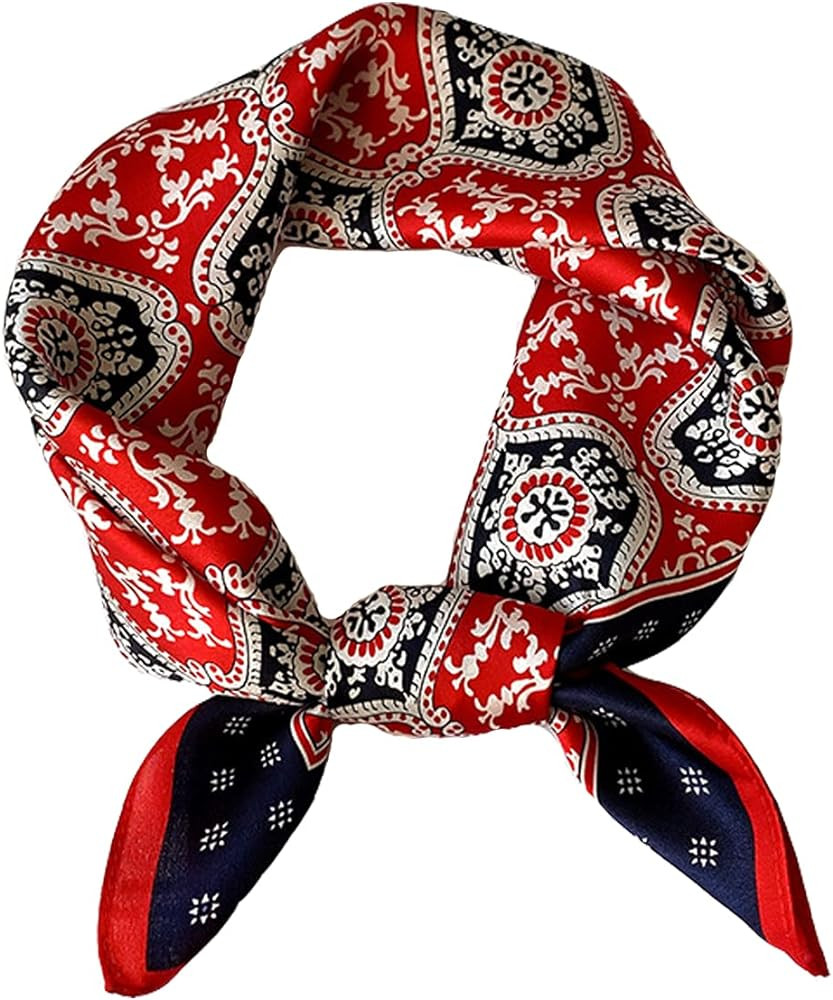 Aufeel Women's 100% Pure Mulberry Silk Small Square Scarf - Neckerchief Women - Silk Headscarf - ... | Amazon (US)