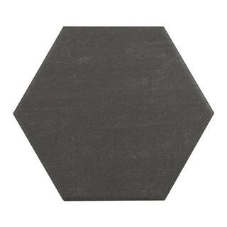 Moroccan Concrete Charcoal 8 in. x 9 in. Glazed Porcelain Hexagon Floor and Wall Tile (9.37 sq. f... | The Home Depot