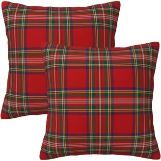 2 Pack Christmas Plaid Decorative Throw Pillow Covers Scottish Tartan Cushion Case for Farmhouse ... | Walmart (US)