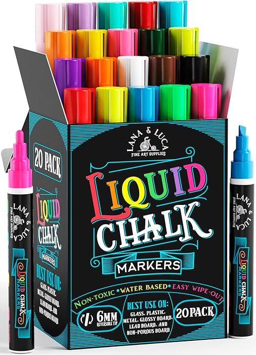 LANA & LUCA Liquid Chalk Markers for Blackboards - Bold Color Dry Erase Marker Pens - Chalk Marke... | Amazon (US)
