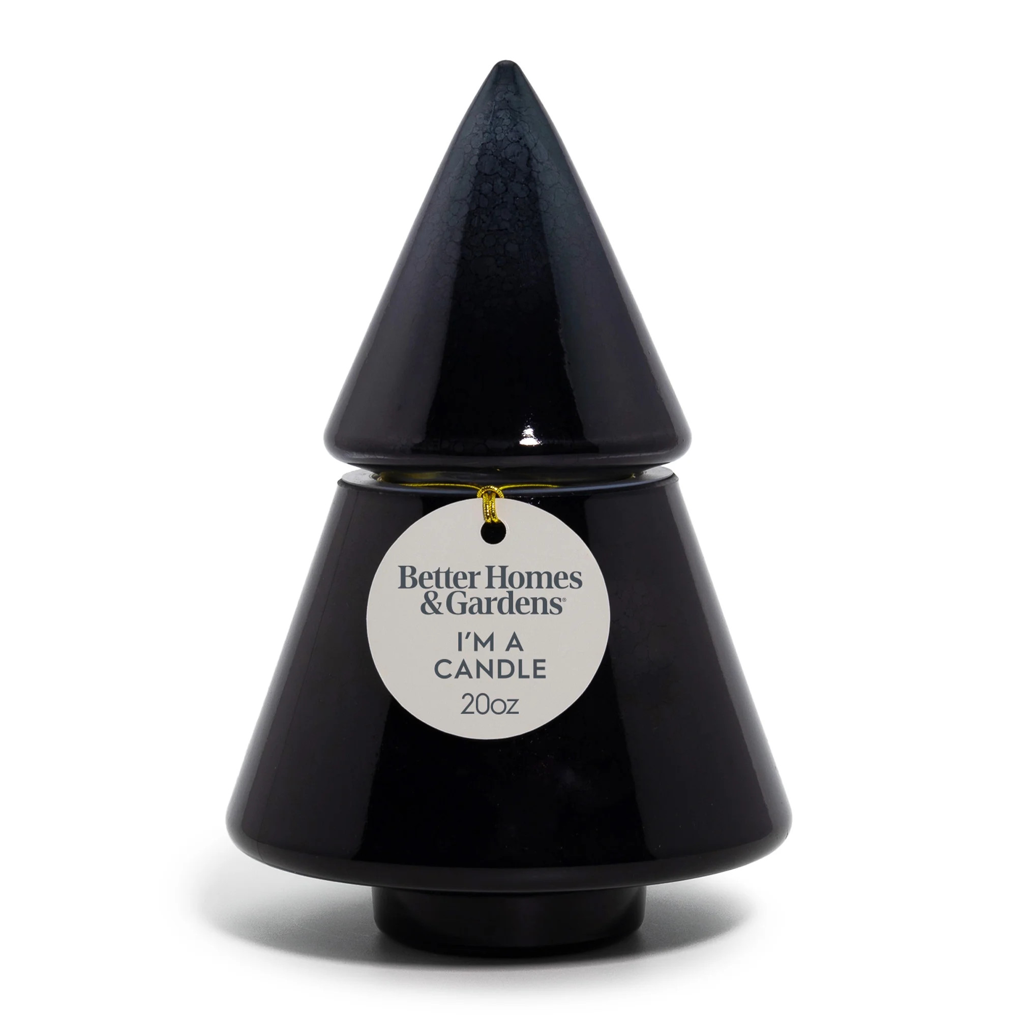 Better Homes & Gardens 2-Wick Glass Christmas Tree Candle, Warm Leathered Amber, 20 oz | Walmart (US)