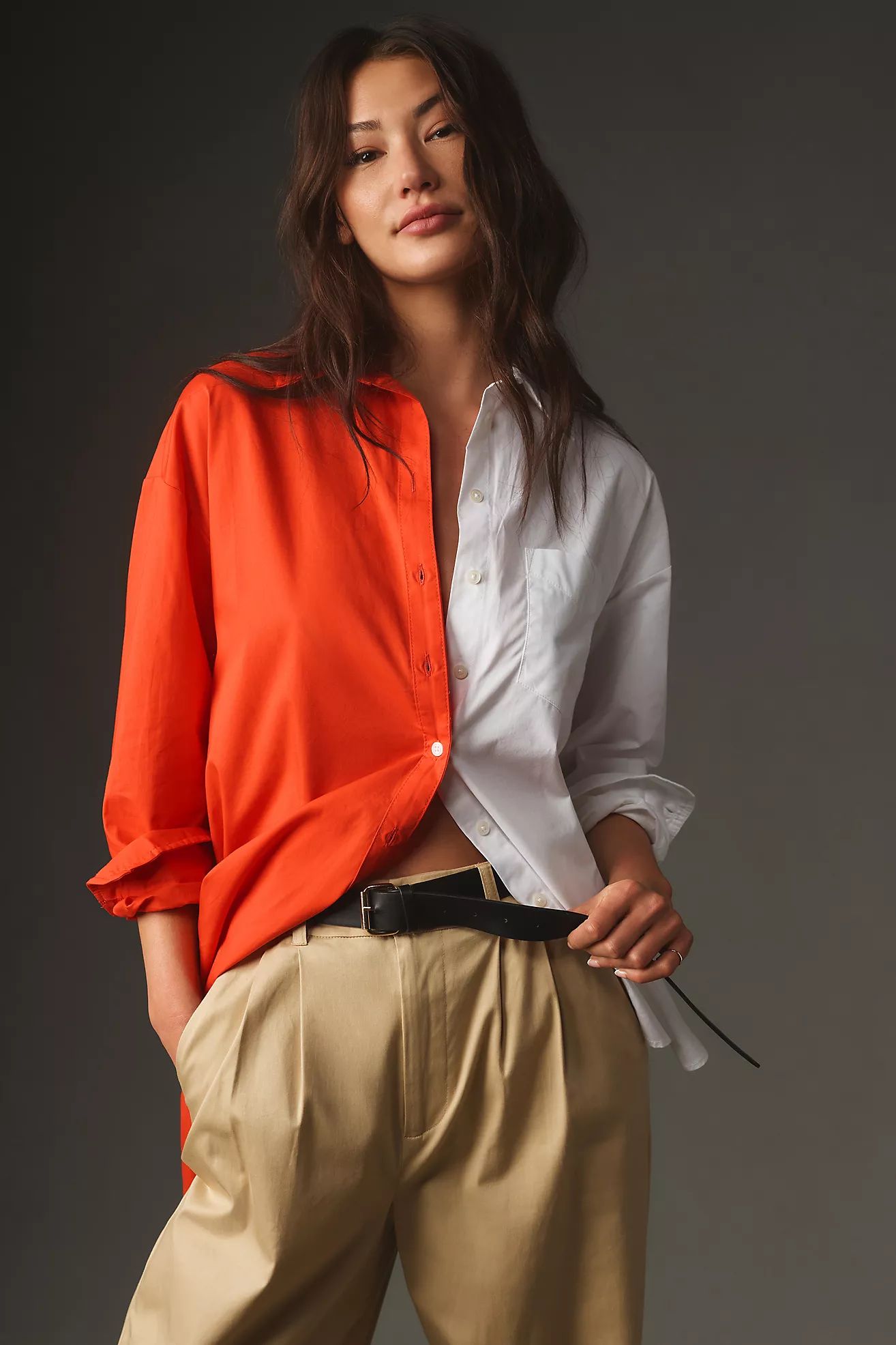 The Bennet Buttondown Shirt by Maeve: Colorblock Edition | Anthropologie (US)