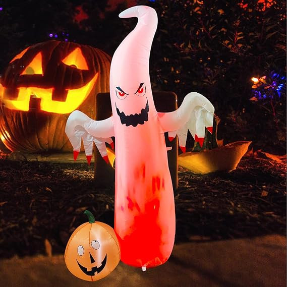 Halloween Inflatables Decorations, 6FT Ghost Halloween Decorations Outdoor with Built-in LED Ligh... | Amazon (US)