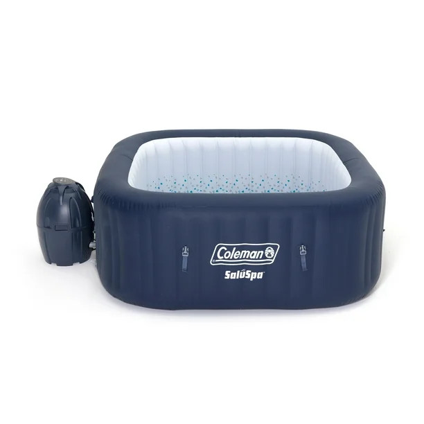 Coleman SaluSpa 4 Person Square Portable Inflatable Outdoor Hot Tub Spa, Blue | Walmart (US)