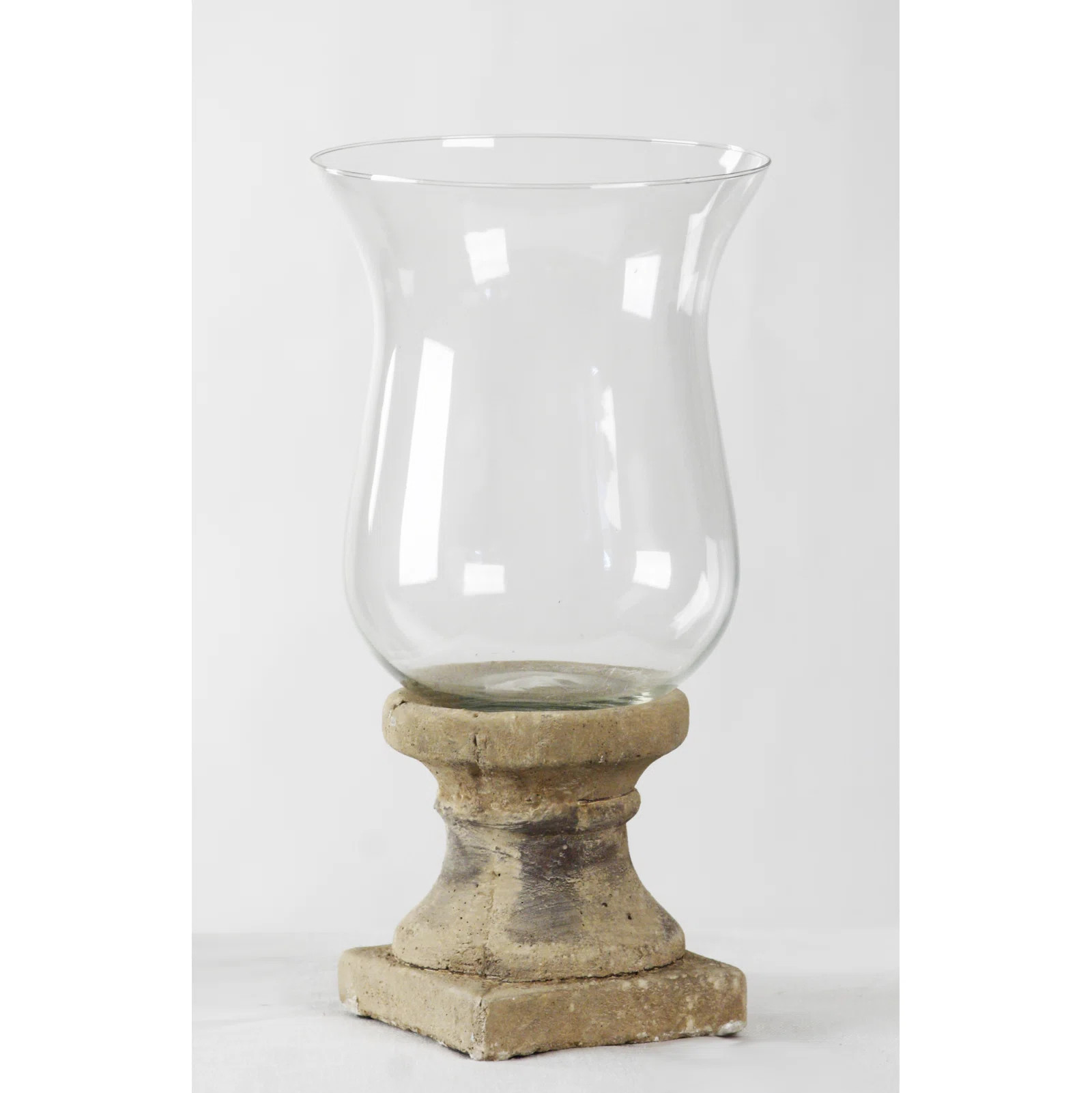 16.5'' H Concrete / Cement Tabletop Hurricane Candle Holder | Wayfair North America
