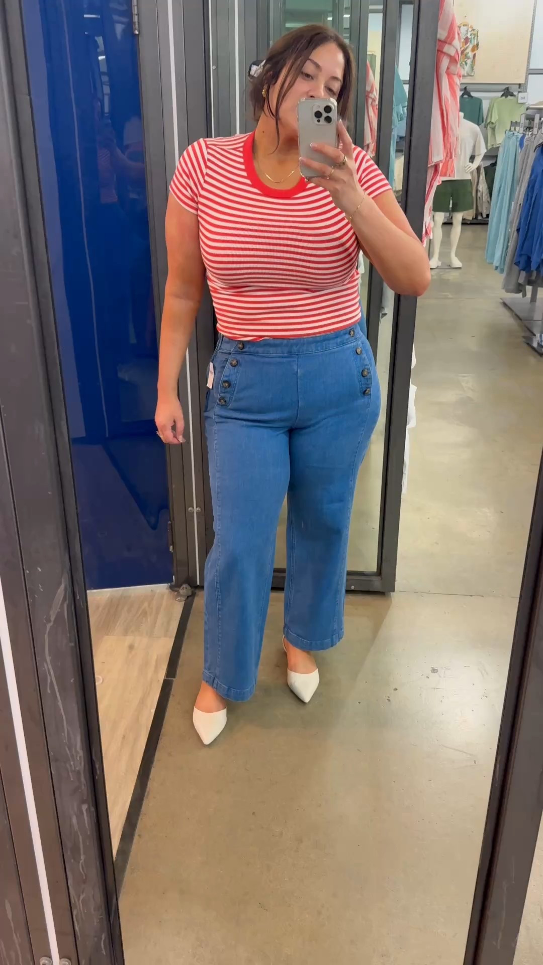Sized down in top and up in jeans. 50% off MDW at Old Navy! 

#LTKMidsize #LTKSaleAlert #LTKFindsUnder50