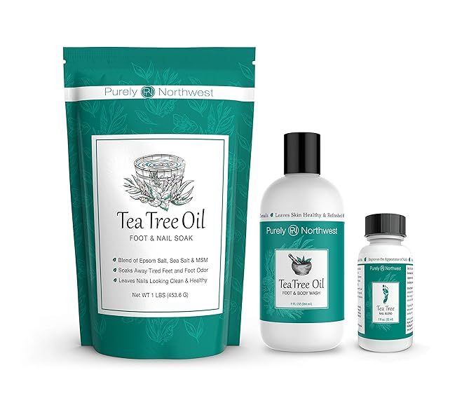 Purely Northwest Foot and Toenail Kit with Tea Tree Oil Foot Soak, Antifungal Tea Tree Oil Foot &... | Amazon (US)