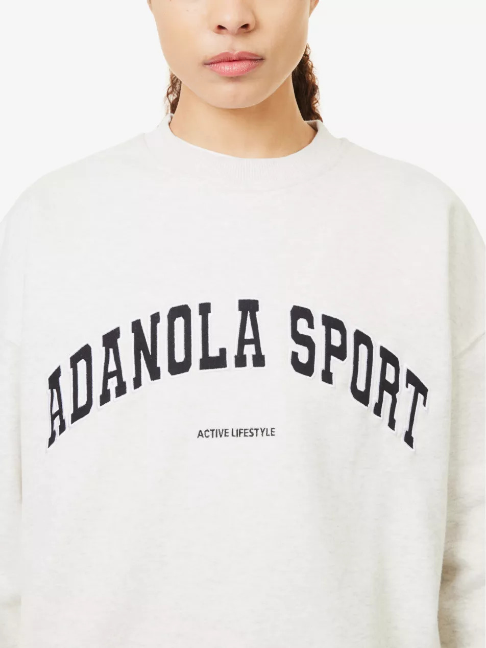 Varsity brand-embroidered organic-cotton sweatshirt | Selfridges