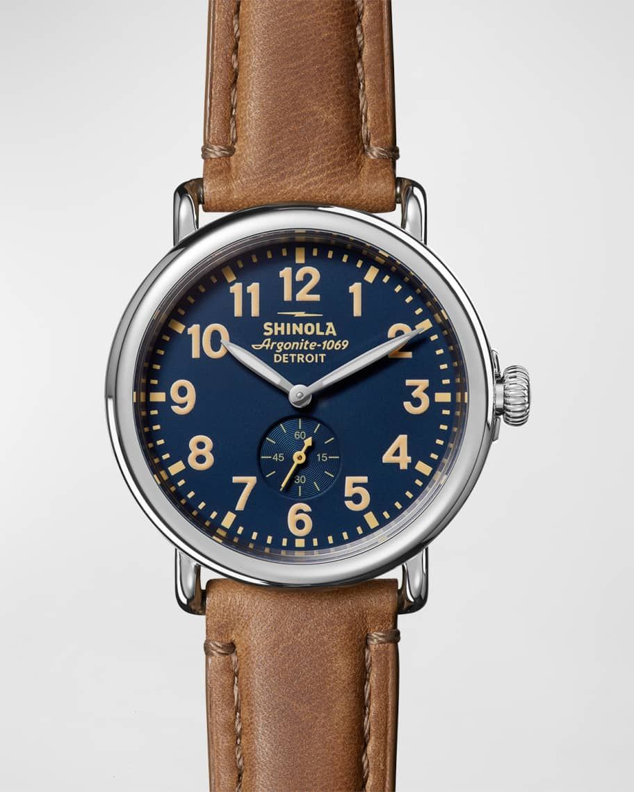Men's The Runwell Leather Watch, 41mm | Neiman Marcus
