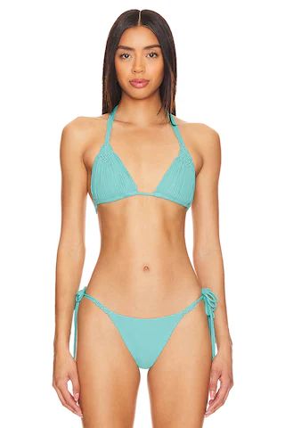 PQ Mila Triangle Bikini Top in Seaside from Revolve.com | Revolve Clothing (Global)