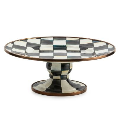 MacKenzie-Childs Courtly Check Enamel Pedestal Platter - Mini | MacKenzie-Childs