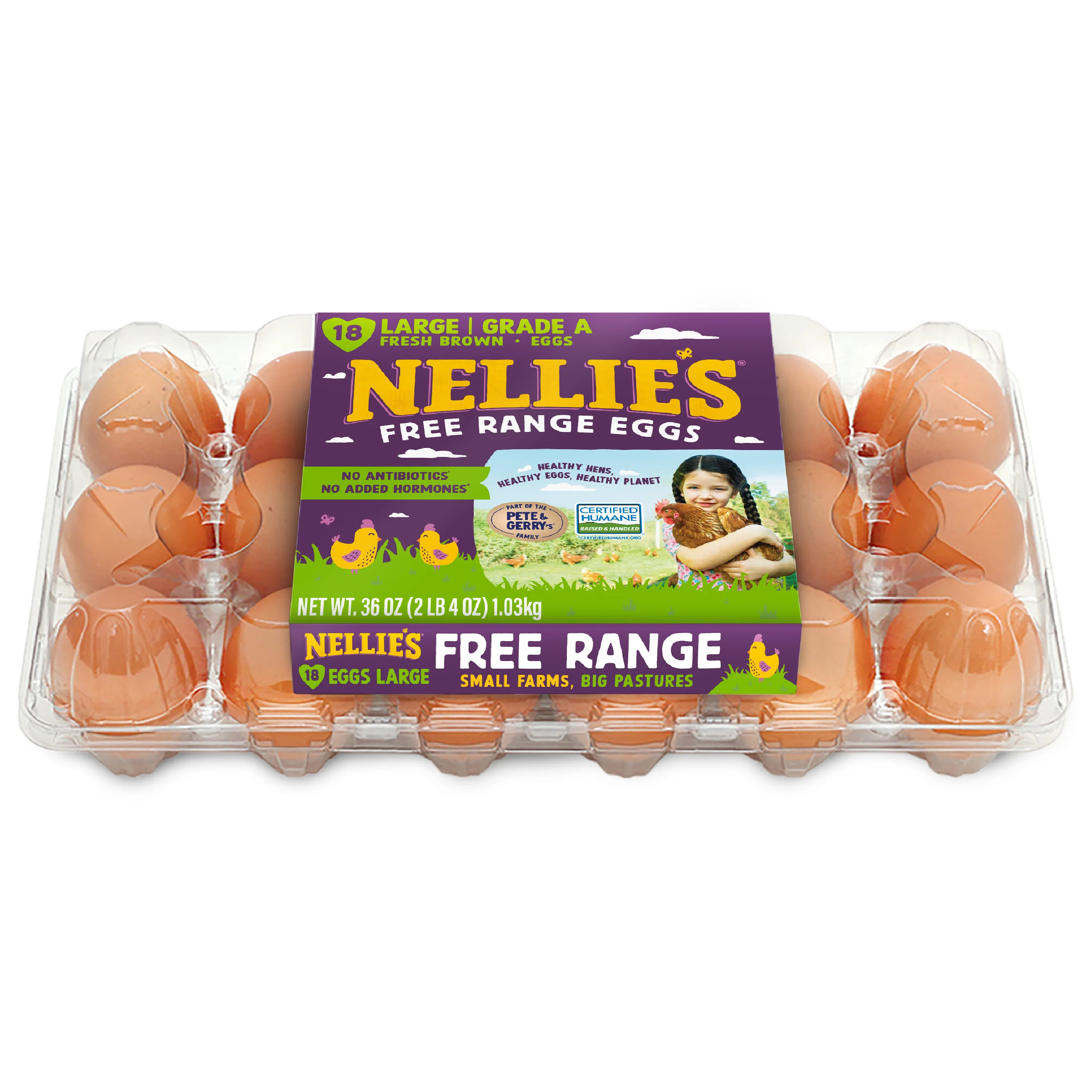 Nellie's Free-Range Large Brown Eggs, 18 Count | Walmart (US)