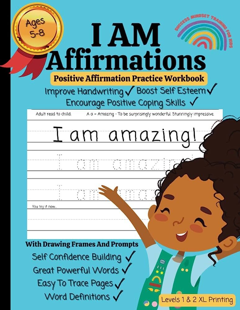 I AM Affirmations for Kids, Handwriting Practice book for Kids Ages 6-8 Printing Workbook, Powerf... | Amazon (US)