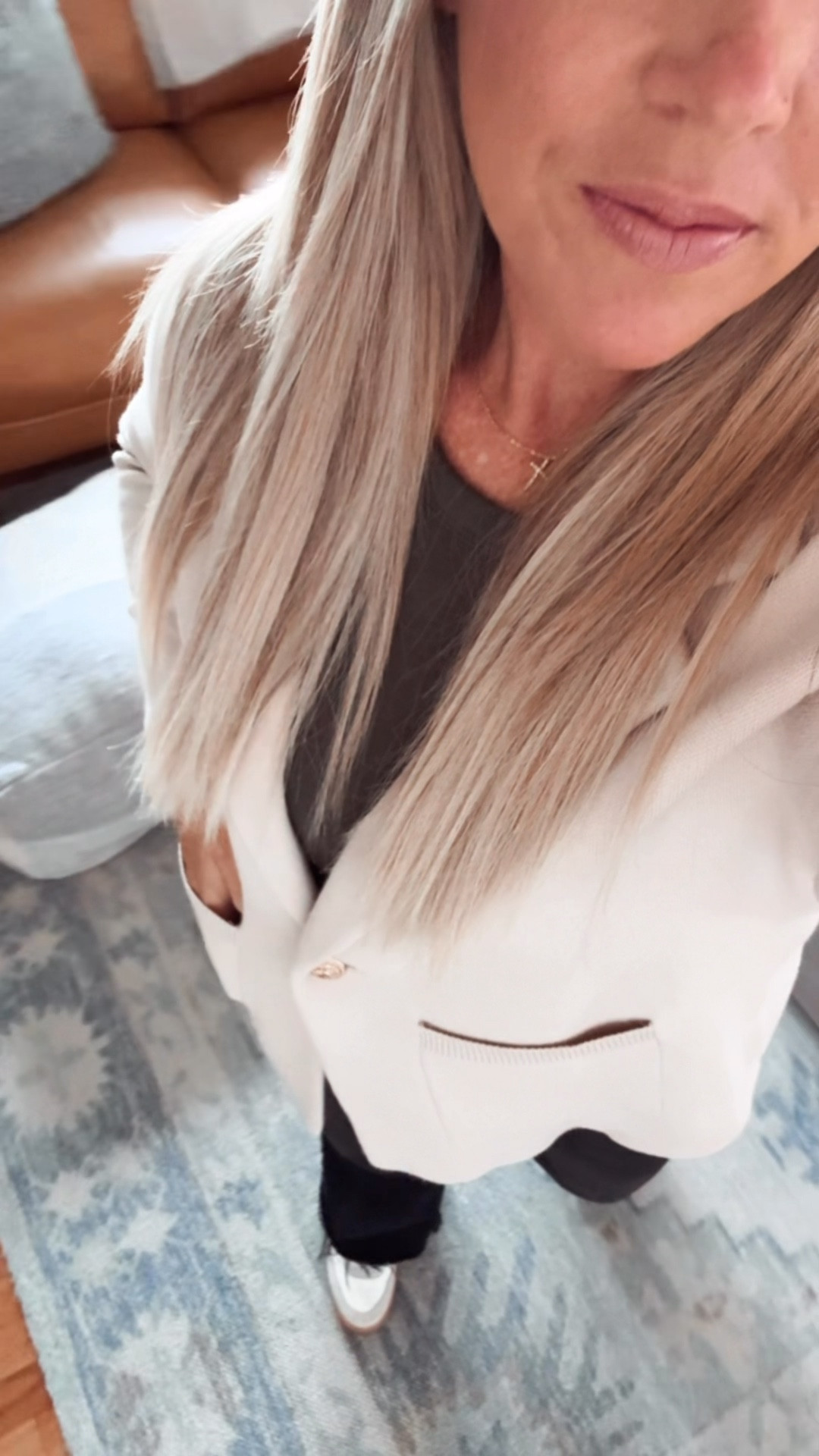 Heading out for date night in Mobile 💫
Lately I’ve been loving the mix of wide-leg jeans, a knit sport coat, and sporty shoes — that easy blend of polished + playful. It’s comfy, put-together, and perfect for a boy-mom over 40 who’s still all about the trends.
✨ Ring the bell in the top right to follow along + tap the heart to save this look for fall inspo!
#FallStyle #WideLegJeans #FallOutfitIdeas #CasualChic #Over40Style

#LTKSaleAlert #LTKOver40 #LTKFindsUnder100