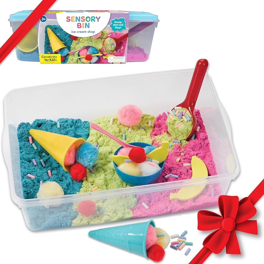 Creativity for Kids Sensory Bin: Ice Cream Shop Playset - Toddler Learning Toys, Pretend Play Ice... | Amazon (US)