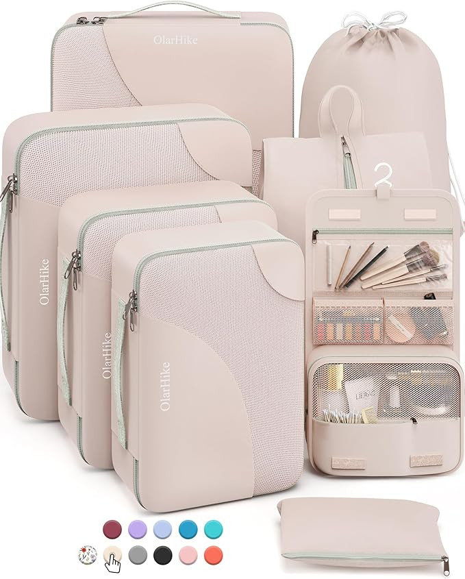 8 Set/10 Set Packing Cubes for Travel, Sturdy Suitcase Organizer in 4 Size(Extra Large, Large, Me... | Amazon (US)