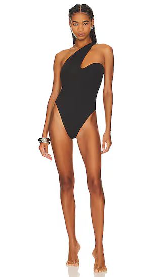 Antibes One Shoulder One Piece in Black | Revolve Clothing (Global)