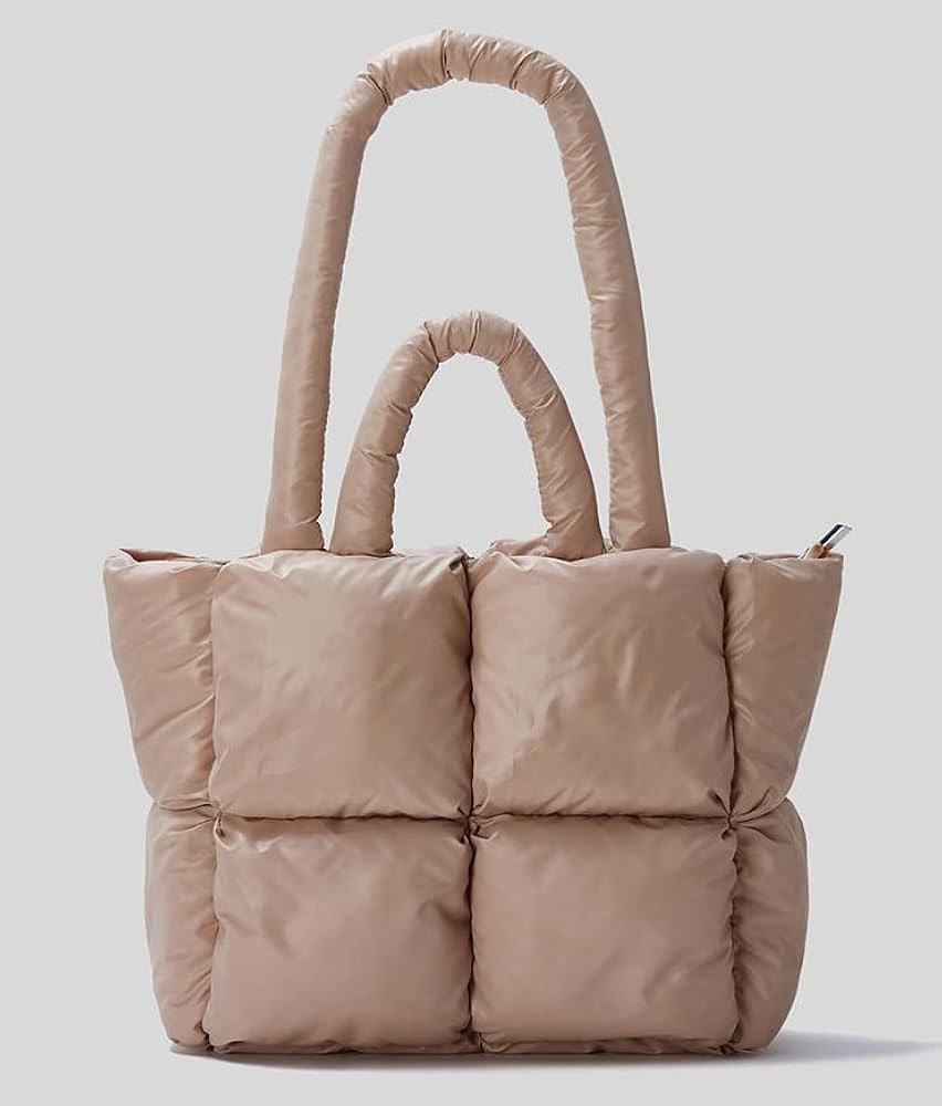 Puffer Shoulder Bag for Women Mini Down Satchel Hobo Bag Quilted Tote Bag Chic Purses 2023 | Amazon (US)
