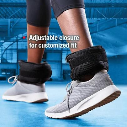 Ankle Weights (Pair), 2.5 Pound Pairs, Nylon,Adjustable Straps,11.00 X 4.00 X 2.00 Inches, Black | SHEIN
