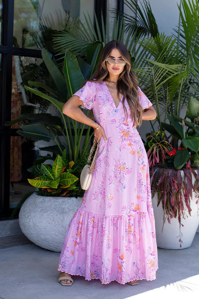 LoveShackFancy - Vinnie Maxi Dress - Royal Pink Berry | Sunni Spencer