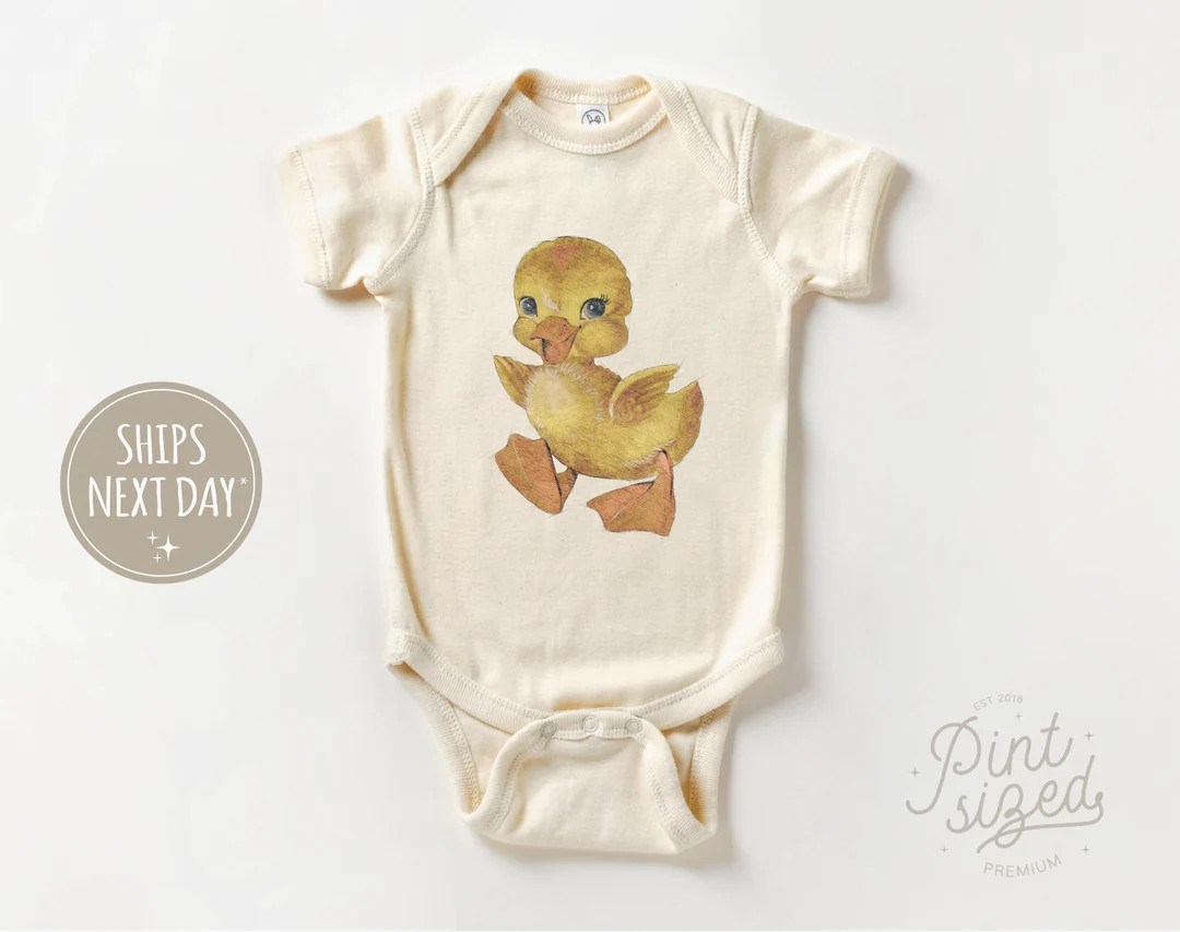 Duckling Onesie® - Vintage Bodysuit - Cute Natural Baby Onesie® | Etsy (US)