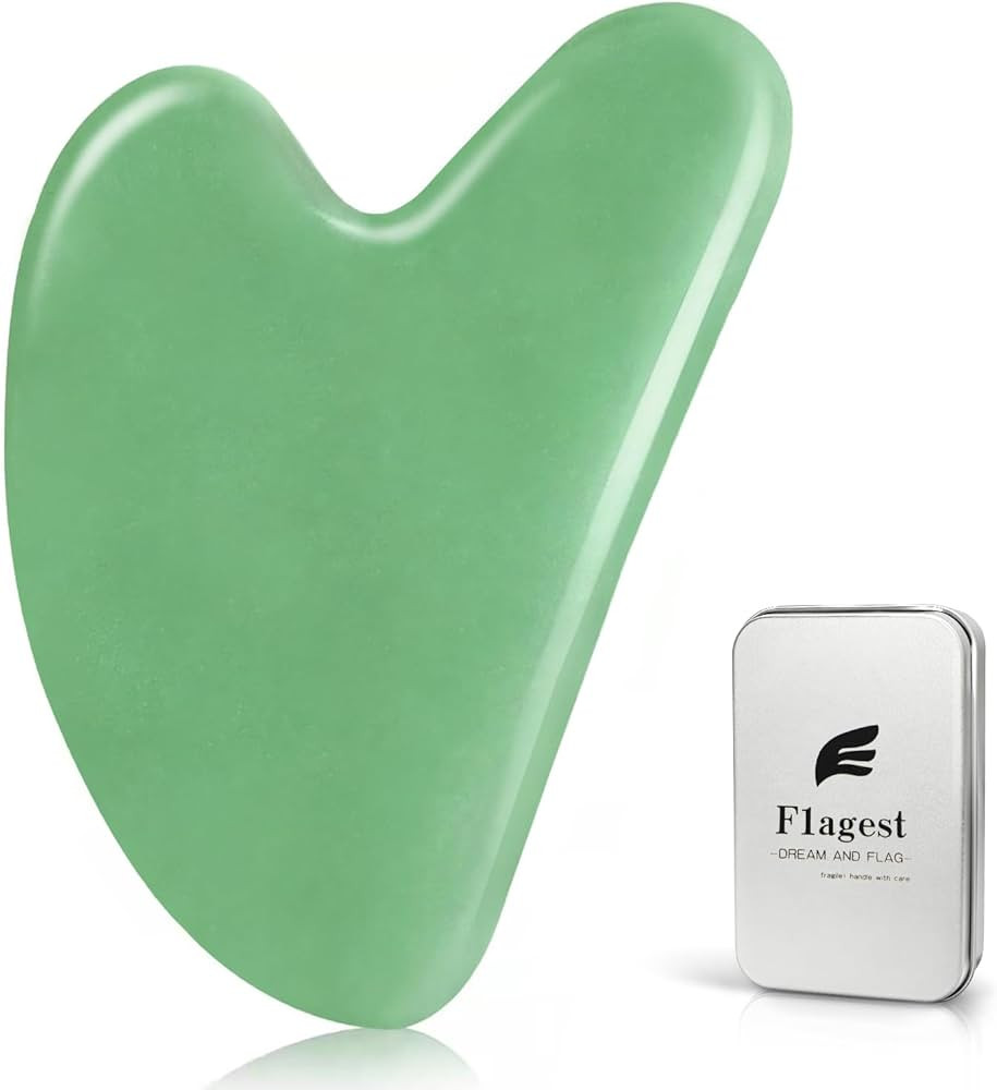 Flagest Gua Sha Facial Tool - Jade Stone Massager for Spa Acupuncture Therapy - Heart Shape Guash... | Amazon (US)