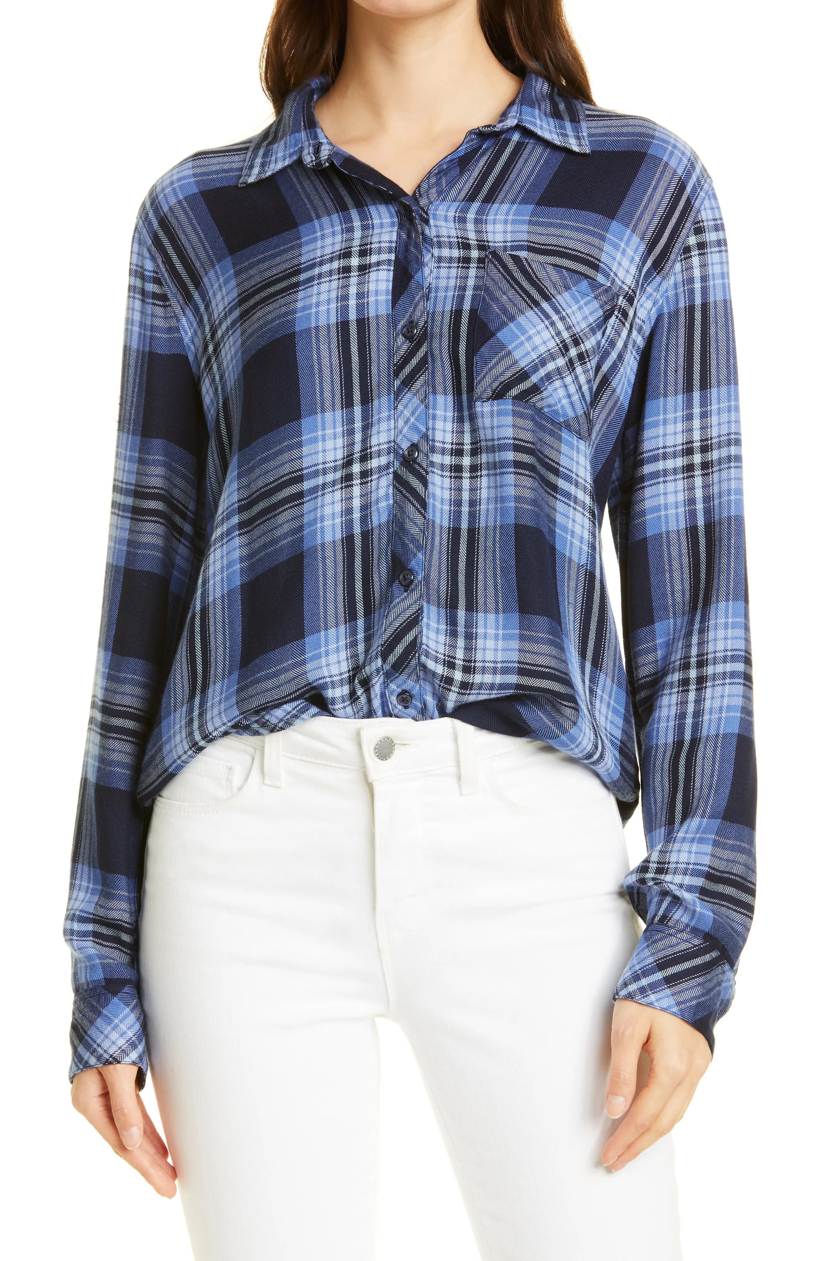 Rails Hunter Plaid Button-Up Shirt in Navy Cornflower Blue at Nordstrom, Size Medium | Nordstrom
