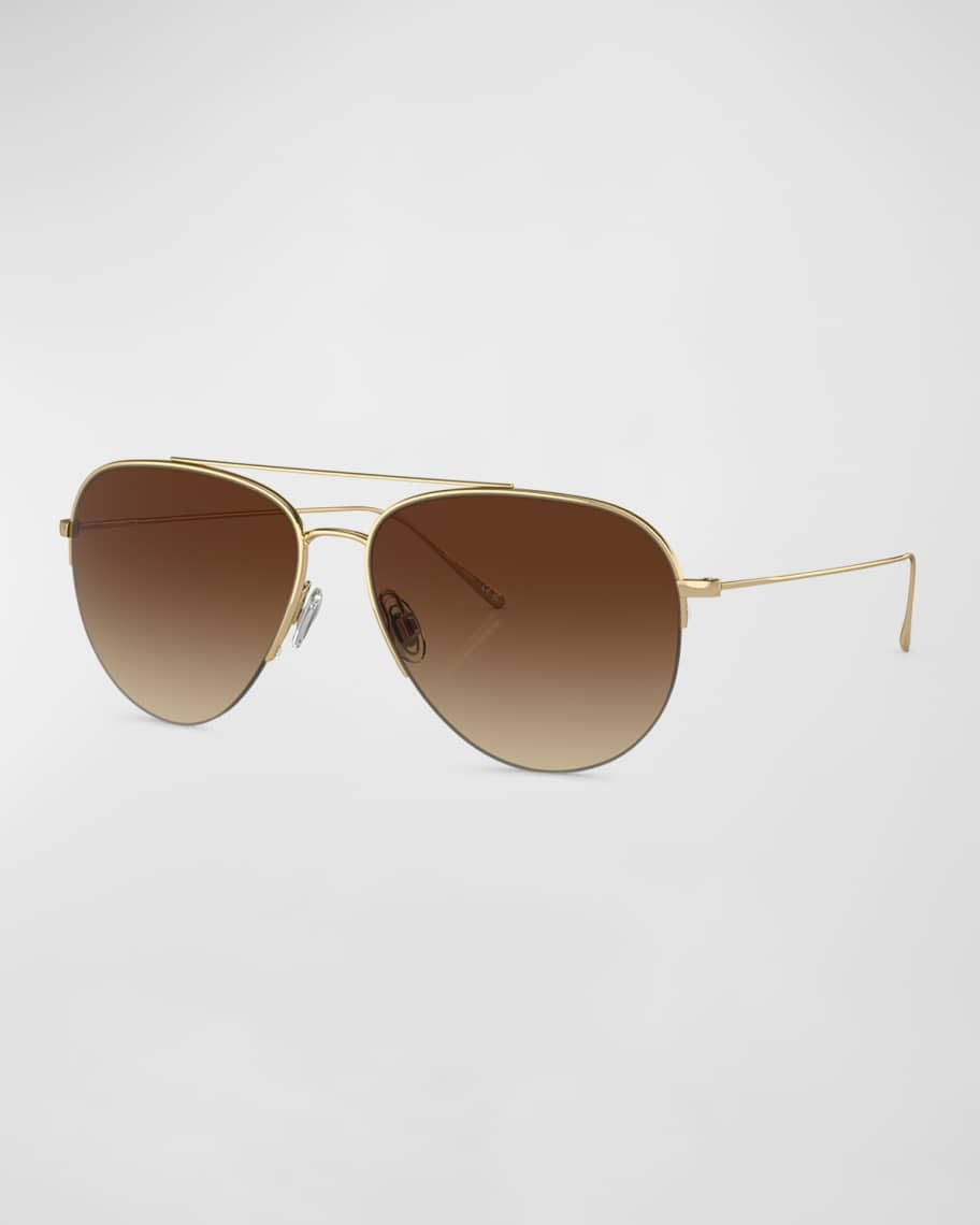 Oliver Peoples Cleamons Metal Aviator Sunglasses | Neiman Marcus