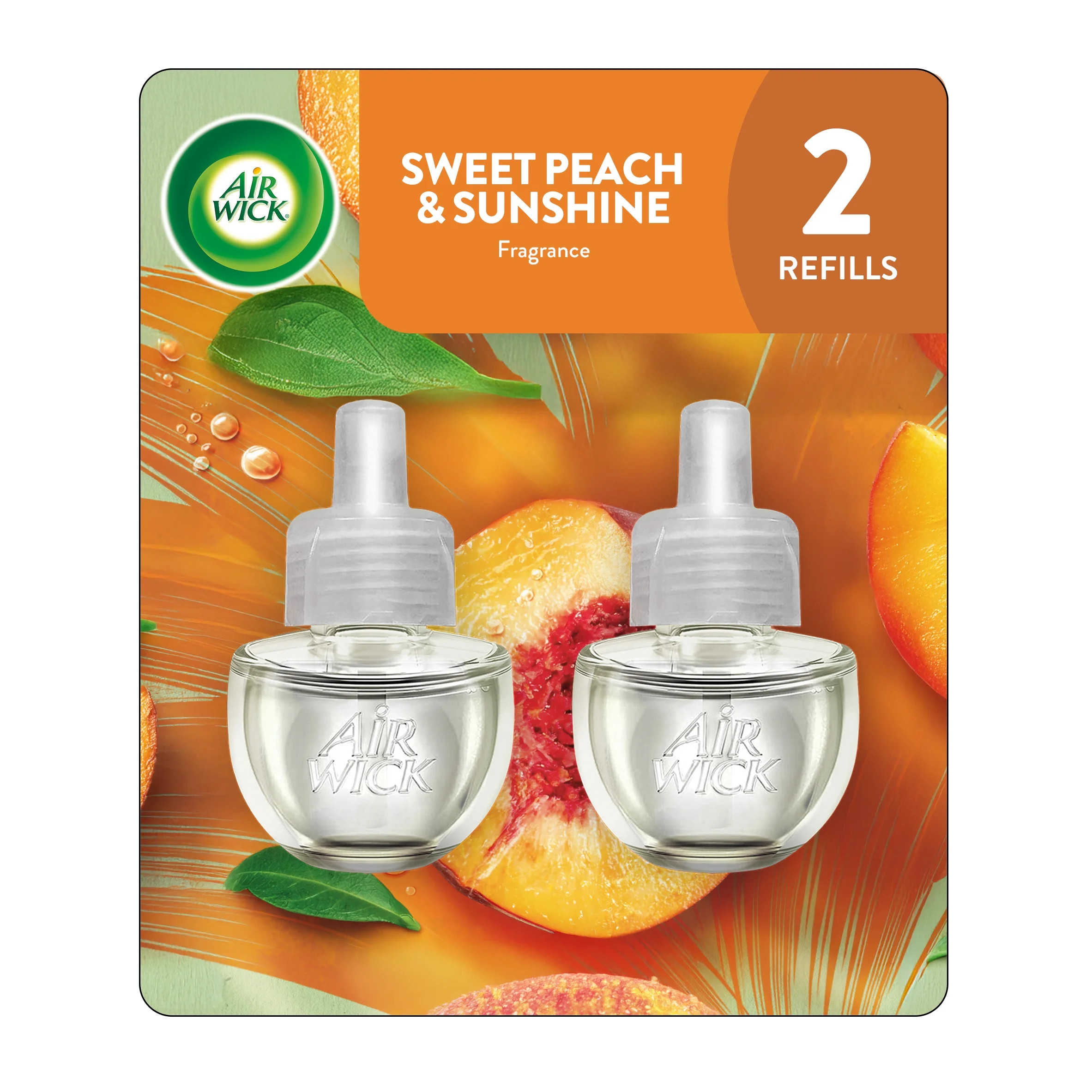 Air Wick Plug-in Scented Oil Warmer Refills, Air Freshener, Sweet Peach and Sunshine, 2 Count | Walmart (US)
