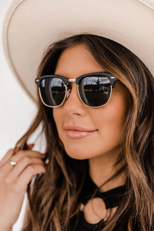 East Side Escape Black/Gold Frame Sunglasses | The Pink Lily Boutique