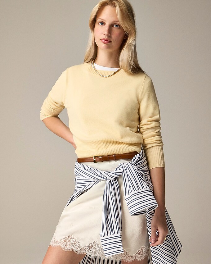 Cashmere shrunken crewneck sweater | J. Crew US