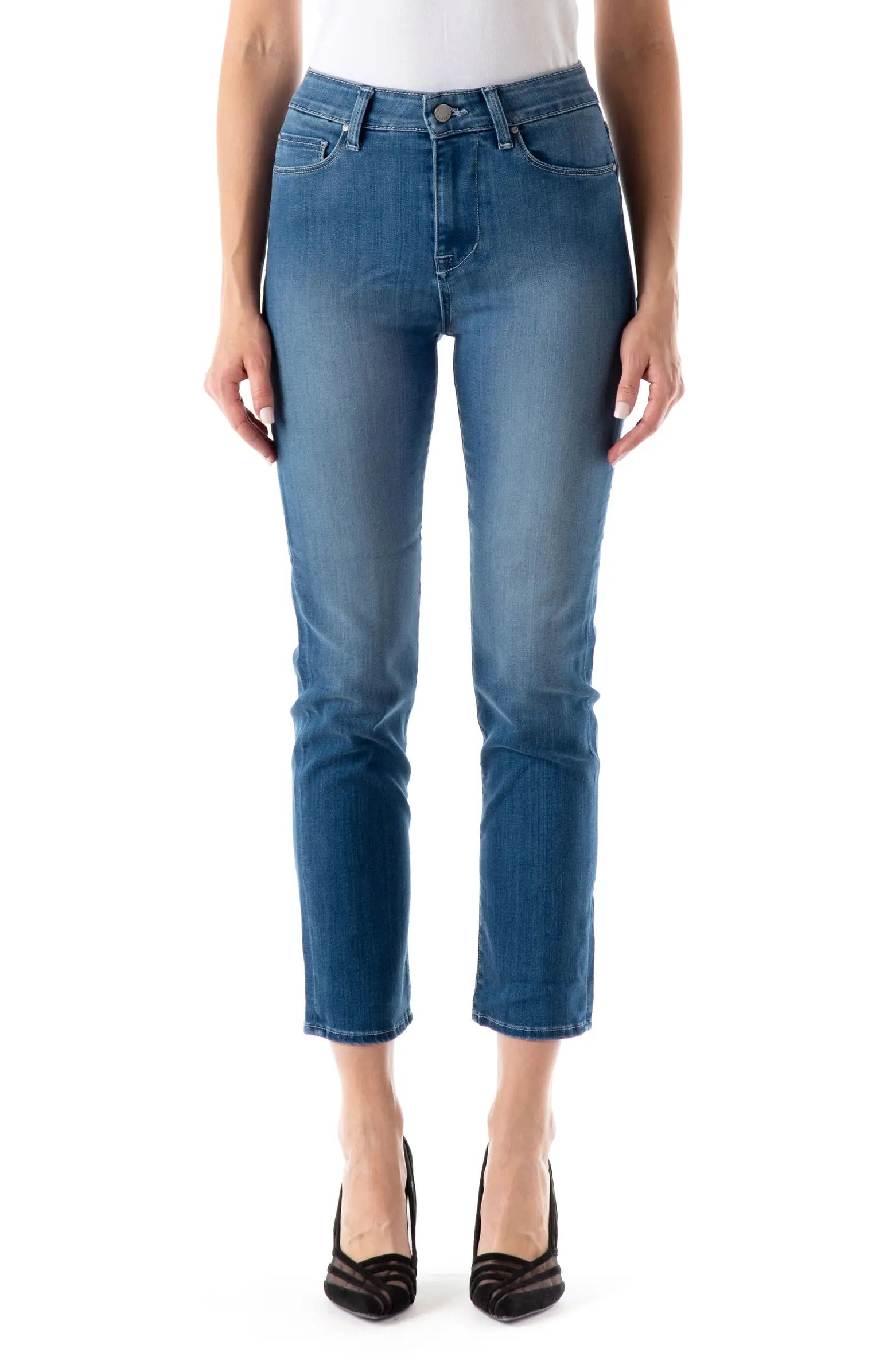 Fidelity Denim Cher High Waist Crop Slim Straight Jeans | Nordstrom | Nordstrom