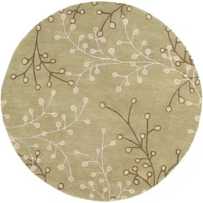 Elsberry Floral Handmade Tufted Wool Olive Area Rug | Wayfair North America