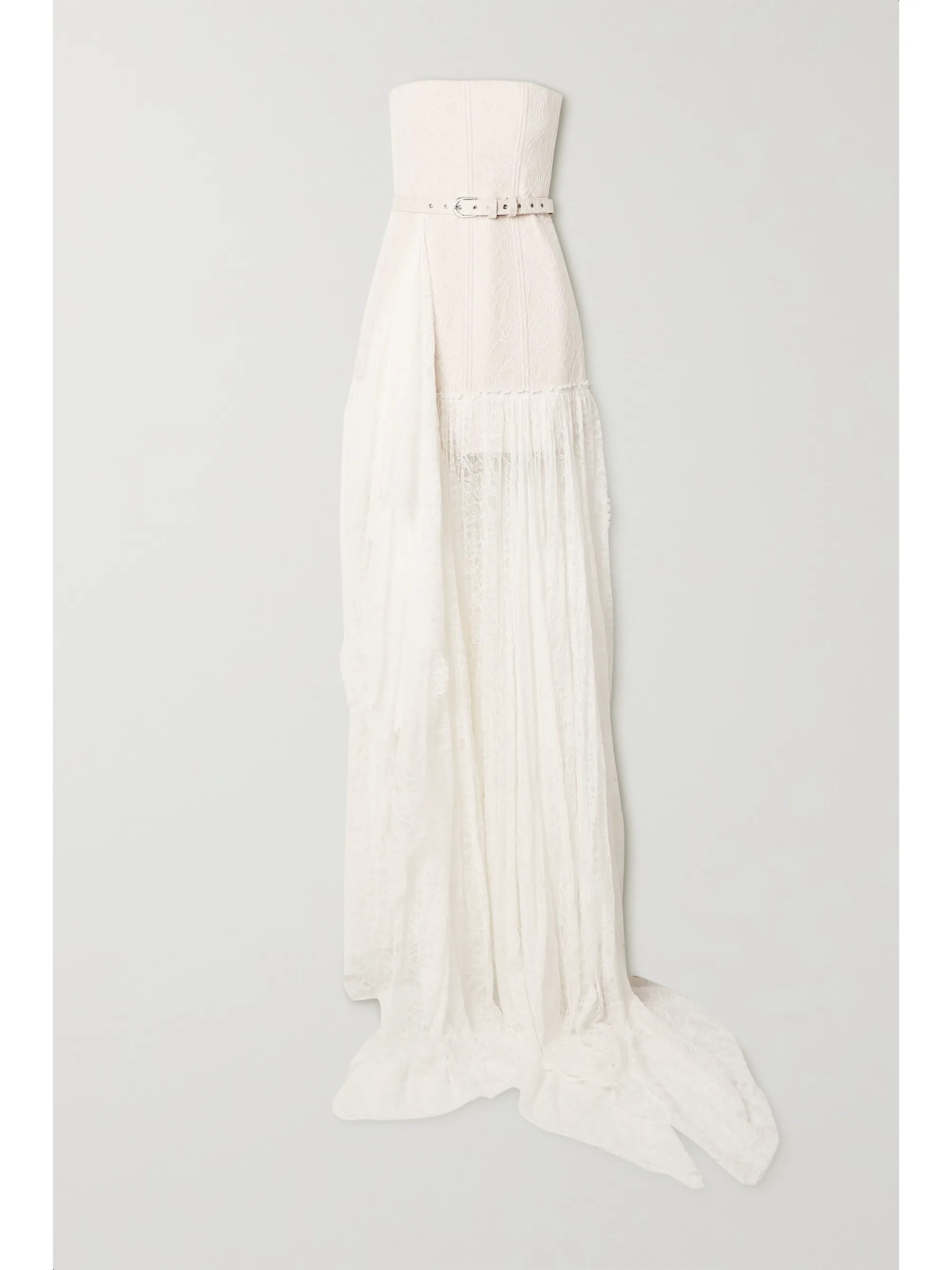White Delphine strapless belted corded lace gown | Danielle Frankel | NET-A-PORTER | NET-A-PORTER (UK & EU)