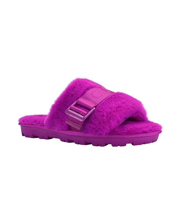 Women's Cozzy Open Toe GUESS Branded Fuzzy Slide | Macys (US)