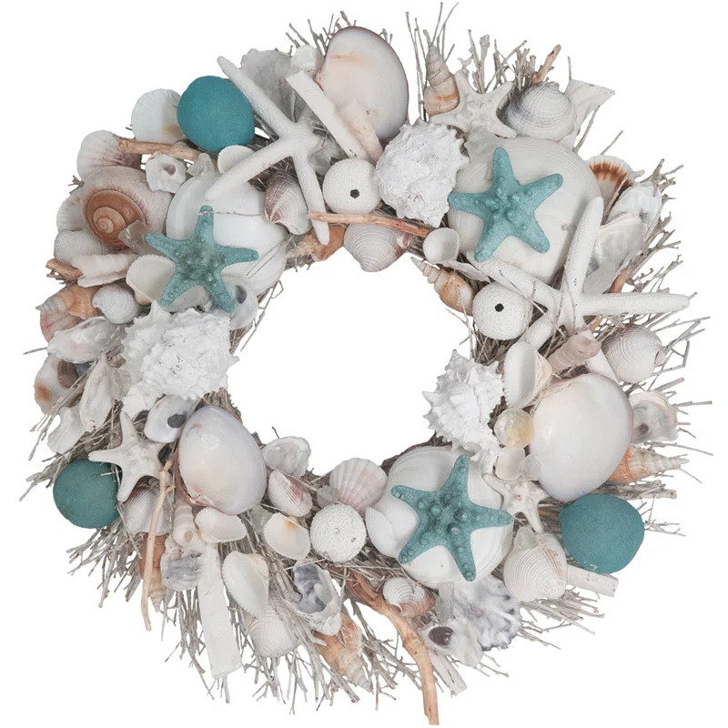 Preserved 20" Shell Wreath | Wayfair North America