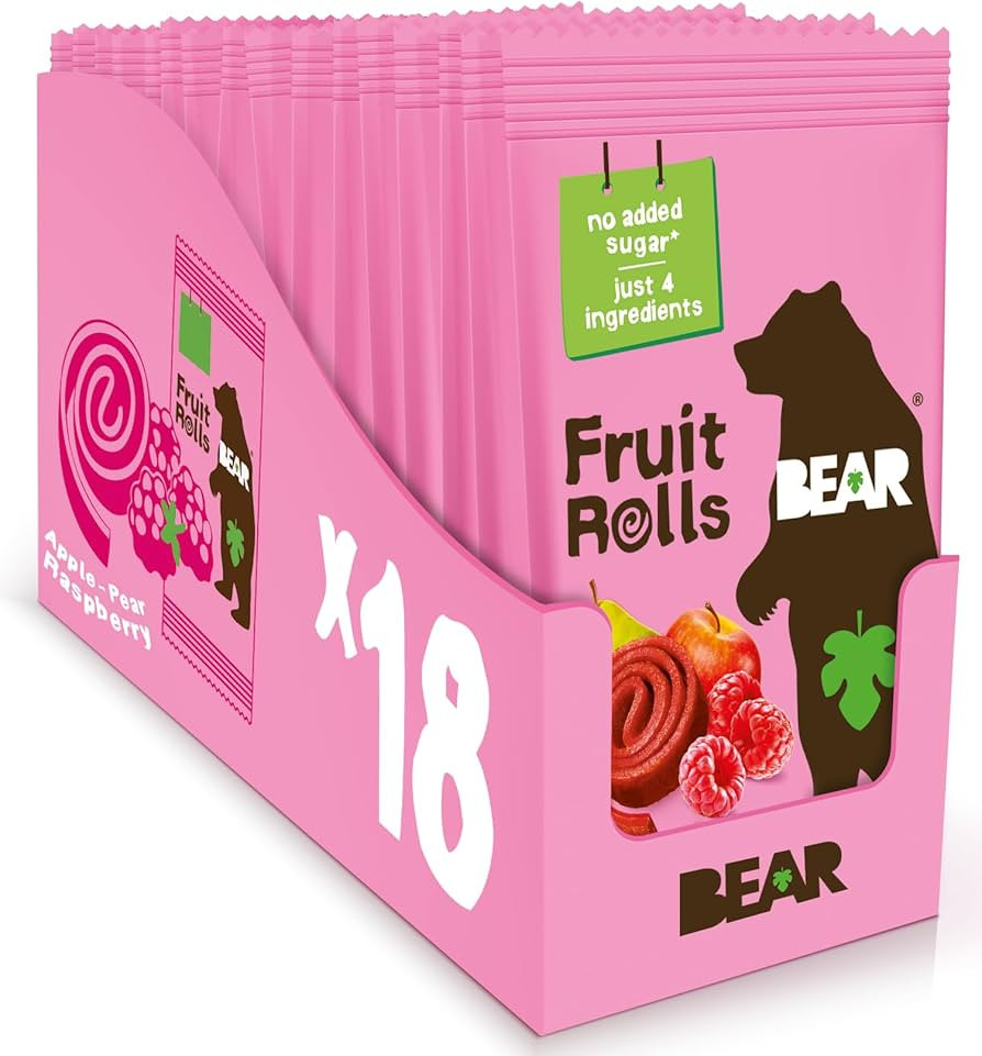 BEAR Real Fruit Snack Rolls - Gluten Free, Vegan, and Non-GMO - Raspberry – Healthy School And ... | Amazon (US)