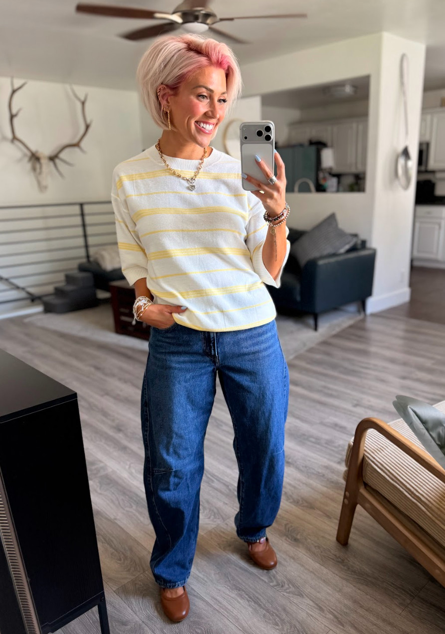 Enjoying a sunny day with these comfy and cute pieces! Top: Small // Jeans: 27 // Flats: TTS 

 #LTKootd #LTKSaleAlert