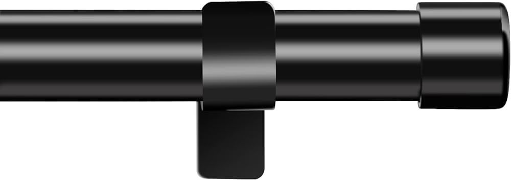 Curtain Rods for Windows 30 to 78 Inch, 1 Inch Black Curtain Rod Set, Stainless Steel Heavy Duty ... | Amazon (US)
