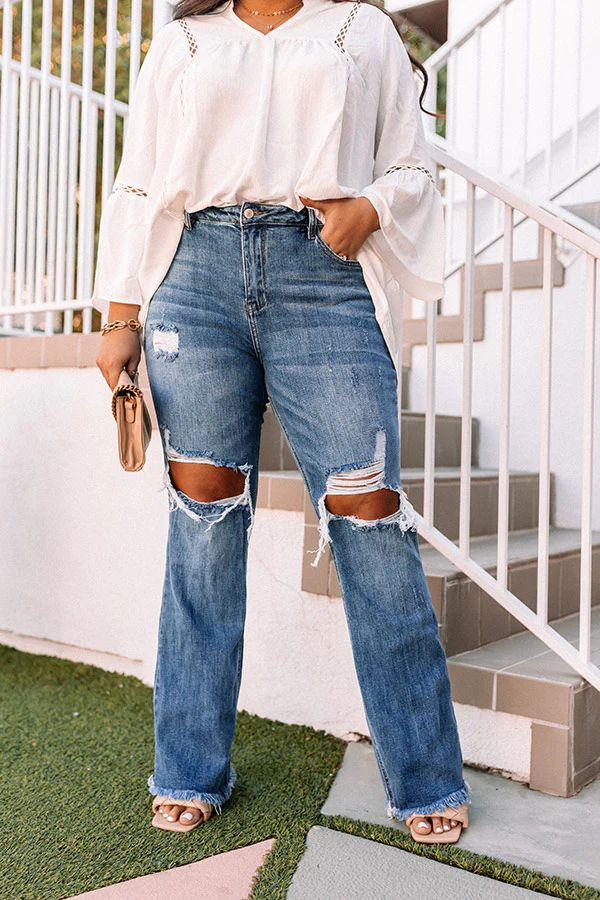 The Nora High Waist Distressed Jean Curves | Impressions Online Boutique