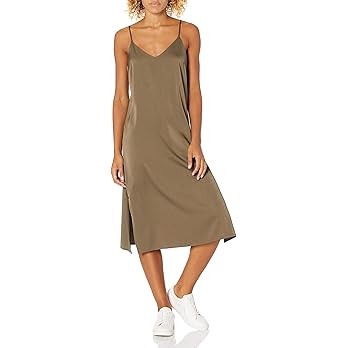 The Drop Women's Ana Silky V-Neck Midi Slip Dress | Amazon (US)