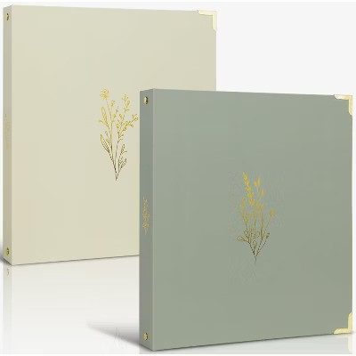 Aesthetic 3 Ring Binder Set of 2 - 1 Inch, Fits Letter Size - Beige-Green with Pockets - For School, Office, Work - Office Products | Target