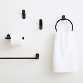 Mid-Century Contour Bath Hardware - Matte Black | West Elm (US)