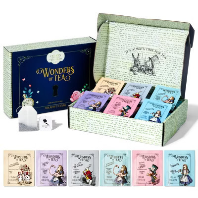 Alice's Adventures in Wonderland, Wonder of Tea Gift Set, includes 6 Flavors of Tea with Book Quotes and Illustrations, Set of 90 | Target