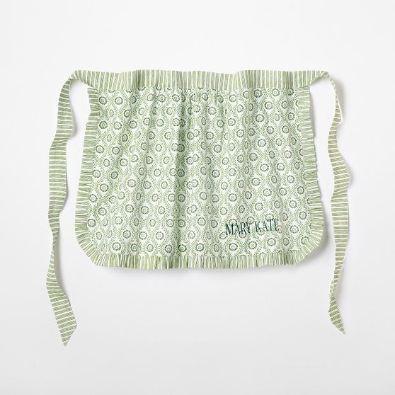 Block Print Ruffle Half Apron | Mark and Graham