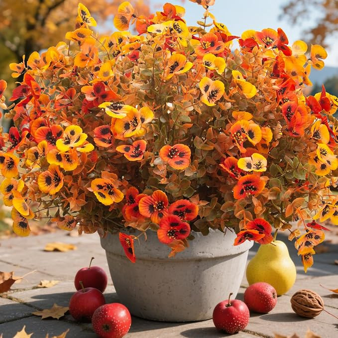 Grunyia 12 Bundles Artificial Flowers Outdoor Fake Fall Flowers for Outside Decoration UV Resista... | Amazon (US)
