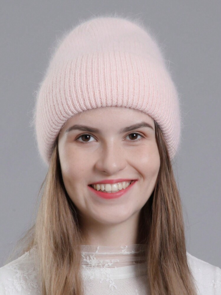 1pc Women's Solid Color Dual Layer Cuffed Stylish Knit Beanie, Warm For Outdoor Use In Autumn/Win... | SHEIN