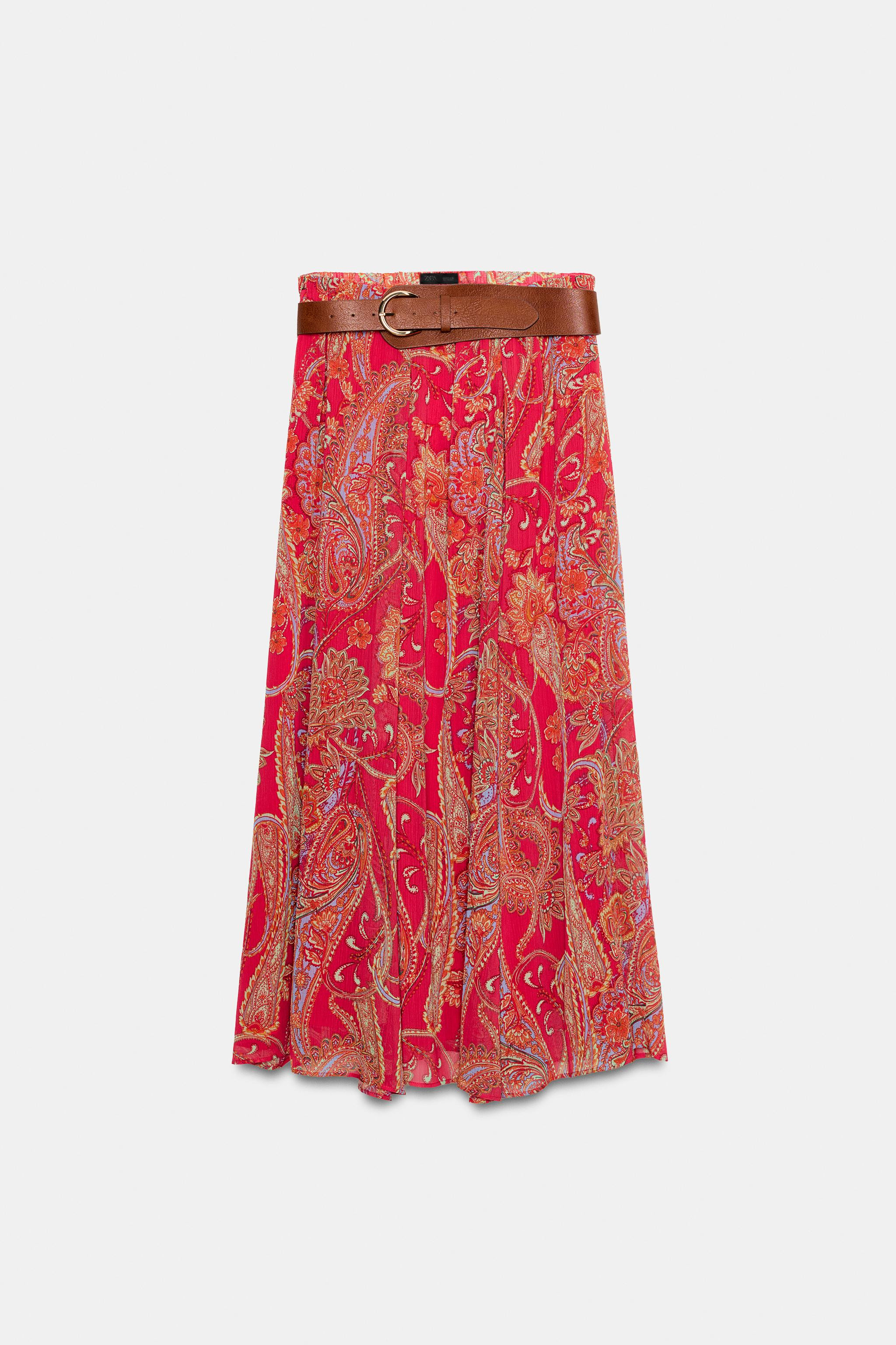 ZARA | Long skirt with elastic waistband and belt. Interior lining. — shop this pick from Emily's edit